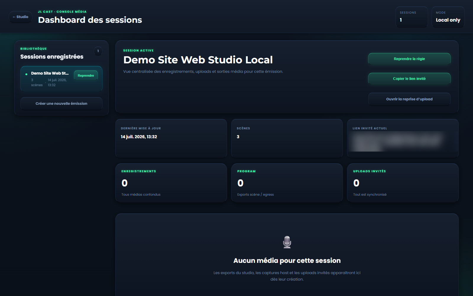 Vue d'ensemble de Studio Local