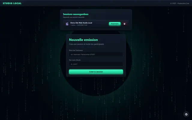 Accueil et création de session