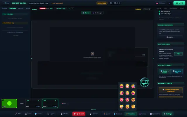 Réactions emoji animées